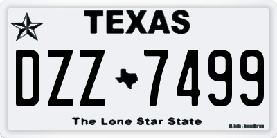 TX license plate DZZ7499