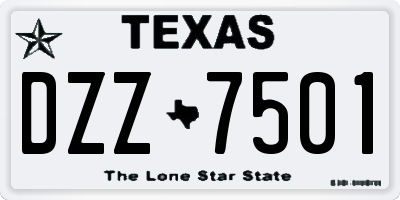 TX license plate DZZ7501