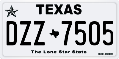 TX license plate DZZ7505