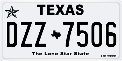TX license plate DZZ7506