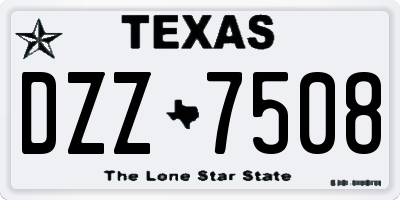 TX license plate DZZ7508
