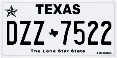 TX license plate DZZ7522