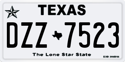 TX license plate DZZ7523