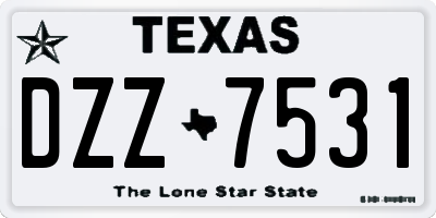 TX license plate DZZ7531