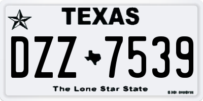TX license plate DZZ7539