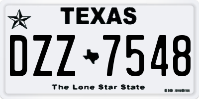 TX license plate DZZ7548