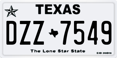 TX license plate DZZ7549
