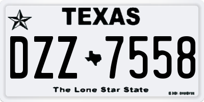 TX license plate DZZ7558