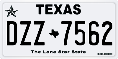 TX license plate DZZ7562