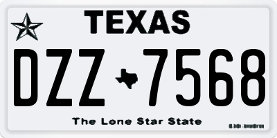 TX license plate DZZ7568