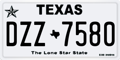 TX license plate DZZ7580