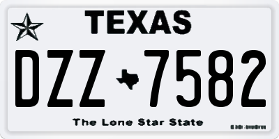 TX license plate DZZ7582