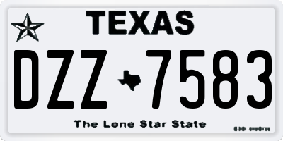 TX license plate DZZ7583