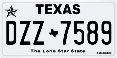 TX license plate DZZ7589