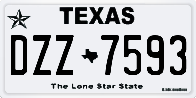 TX license plate DZZ7593
