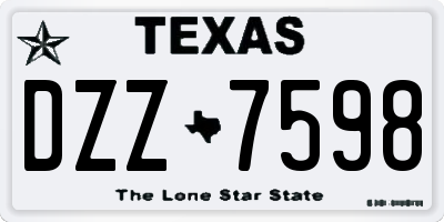TX license plate DZZ7598