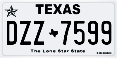 TX license plate DZZ7599