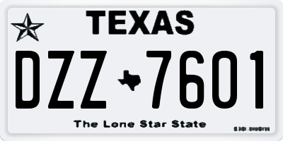 TX license plate DZZ7601