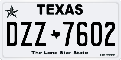 TX license plate DZZ7602