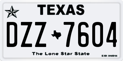 TX license plate DZZ7604