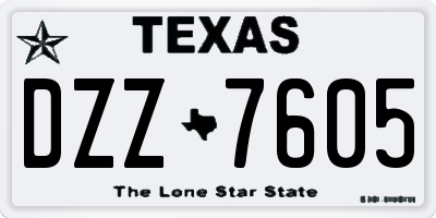 TX license plate DZZ7605