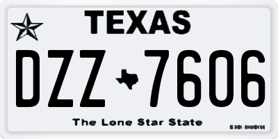 TX license plate DZZ7606