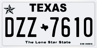 TX license plate DZZ7610