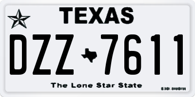 TX license plate DZZ7611