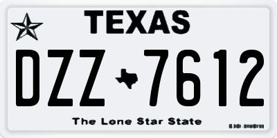 TX license plate DZZ7612