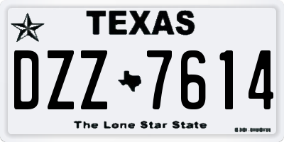 TX license plate DZZ7614