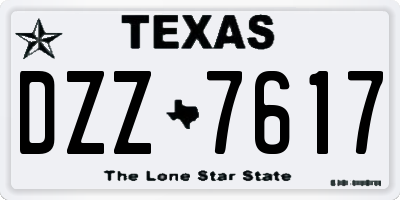 TX license plate DZZ7617