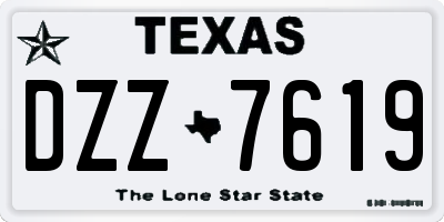 TX license plate DZZ7619