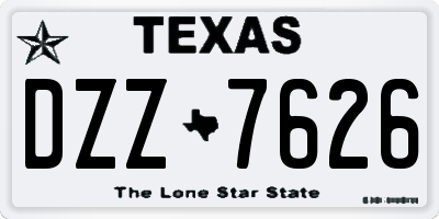 TX license plate DZZ7626