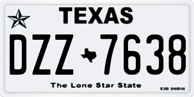 TX license plate DZZ7638