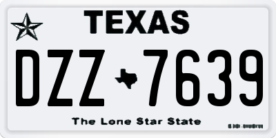 TX license plate DZZ7639