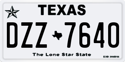 TX license plate DZZ7640