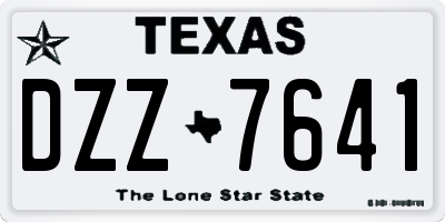 TX license plate DZZ7641