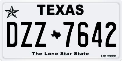 TX license plate DZZ7642