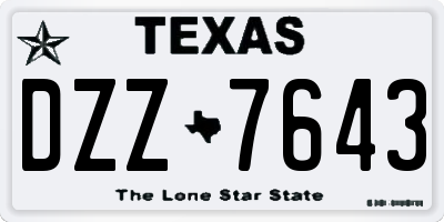 TX license plate DZZ7643