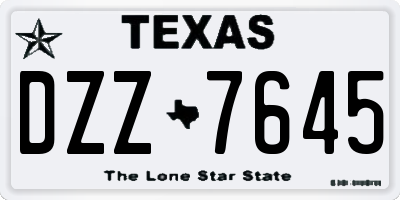 TX license plate DZZ7645
