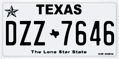 TX license plate DZZ7646