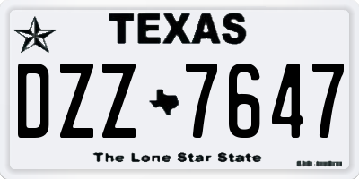 TX license plate DZZ7647