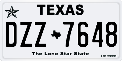 TX license plate DZZ7648
