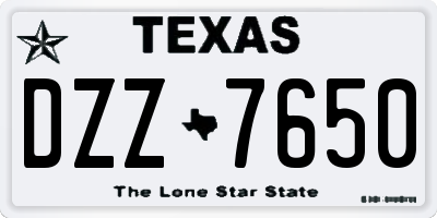 TX license plate DZZ7650