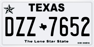 TX license plate DZZ7652