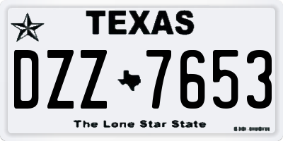TX license plate DZZ7653