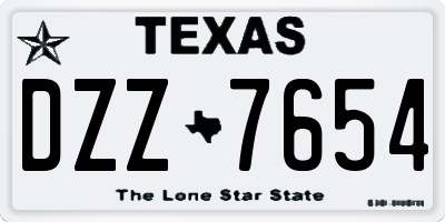 TX license plate DZZ7654