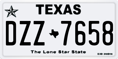 TX license plate DZZ7658