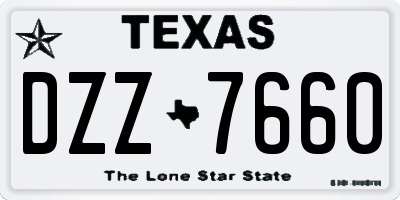 TX license plate DZZ7660