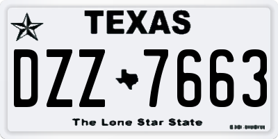 TX license plate DZZ7663